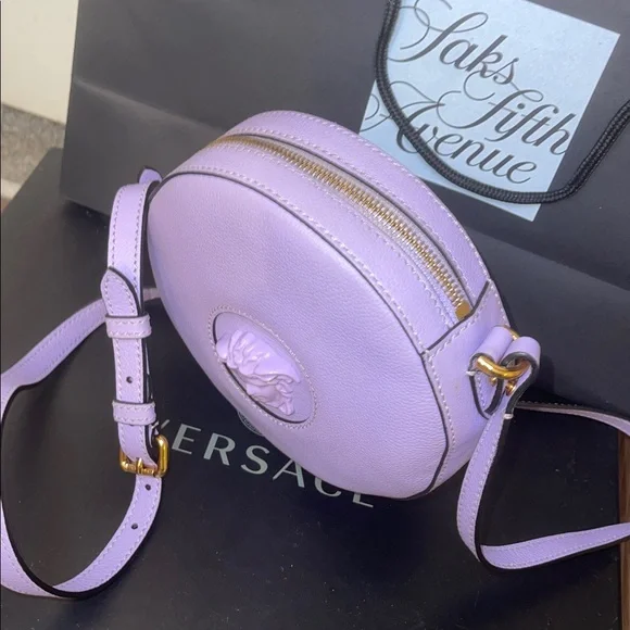 Versace Light Lavender Round Crossbody Bag - Picture 2 of 7